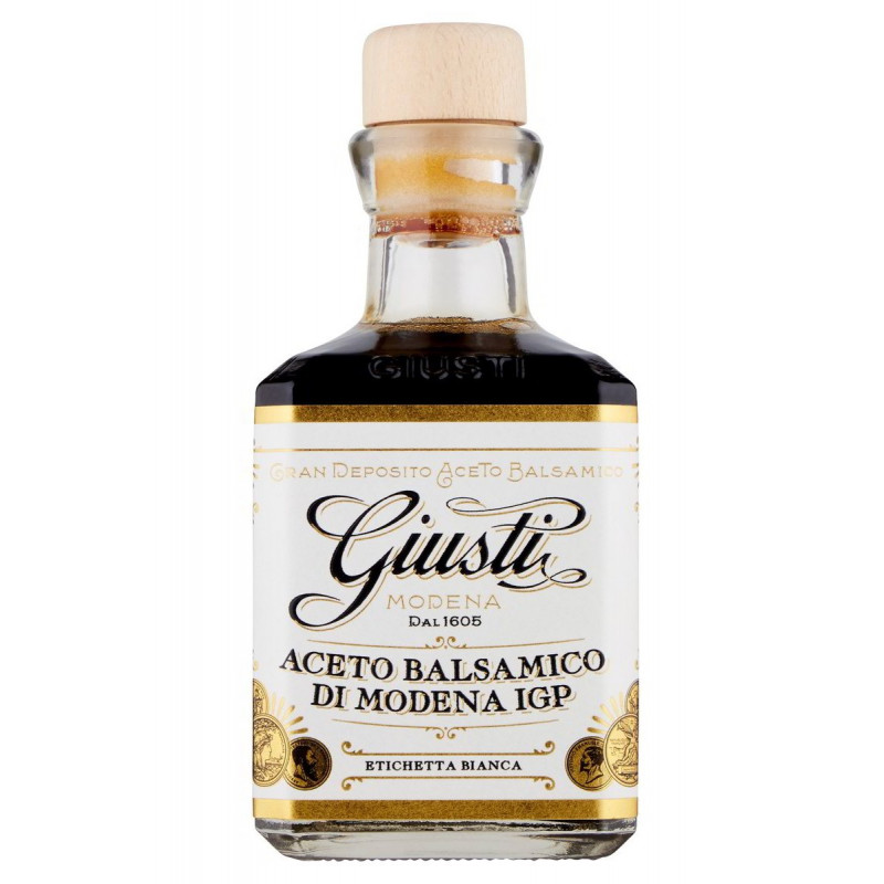 Fronte Aceto Balsamico di Modena I.G.P. - Etichetta bianca 250 ml G. Giusti