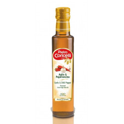 Condimento con Olio Extra Vergine di Oliva Aromatizzato all'Aglio e Peperoncino 250 ml - Pietro Coricelli