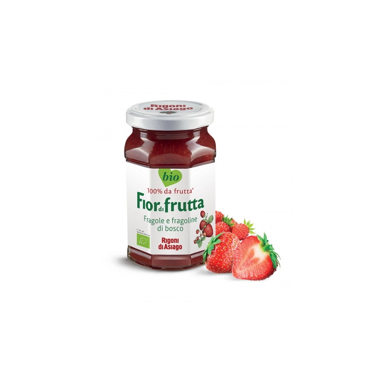 Confettura Bio fragole e fragoline di bosco Fiordifrutta 250 gr - Rigoni di Asiago