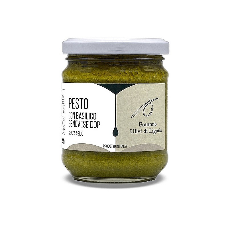 Pesto senza aglio in olio extravergine d'oliva 180 gr - Frantoio Ulivi di LIguria