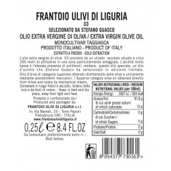 Olio d'oliva extravergine Cru 03 25 cl - Frantoio Ulivi di Liguria retro