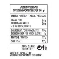Pesto senza aglio in olio extravergine d'oliva 180 gr - valori nutrizionali