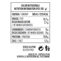 Tonno in olivo d'oliva 185 gr - valori nutrizionali