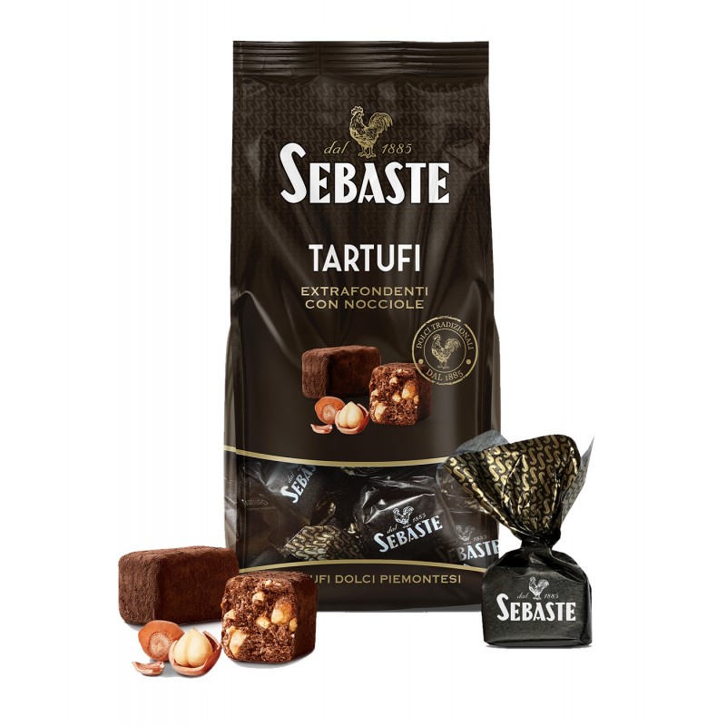 Tartufini Extrafondente con nocciole 180 gr - Sebaste