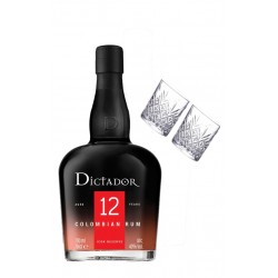 Rum Dictador 12 Anni 70 cl + Confezione Con 2 Bicchieri