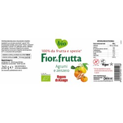 Confettura Bio Agrumi e Zenzero Fiordifrutta 260 gr - Rigoni di Asiago - etichetta