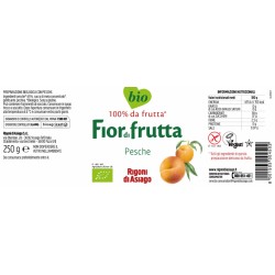 Confettura Bio pesche Fiordifrutta 250 gr - Rigoni di Asiago - etichetta