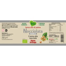 Crema Bio bianca alla nocciola "Nocciolata" 250 gr - Rigoni di Asiago - etichetta