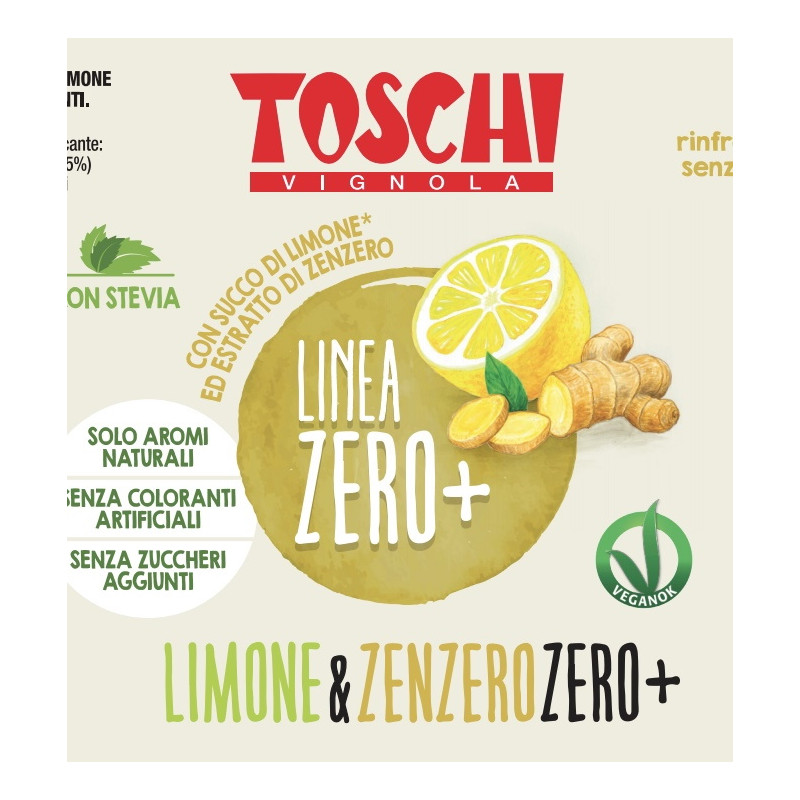 Drink Limone e Zenzero Zero+ 560 ml - Toschi Drink Limone e Zenzero Zero+ 560 ml - Toschi